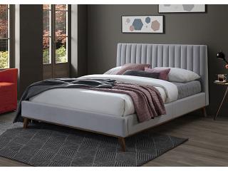 4ft6 Double Albany Light Grey Soft Velvet Fabric Upholstered Bed Frame